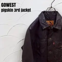 【美品】GOWEST  レザートラッカージャケット レザーブルゾン 1980s！希少重厚本革レザートラッカージャケットレザーブルゾン