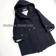 ジャーナルスタンダード*コート ウール ダブル オーバーサイズ ネイビー