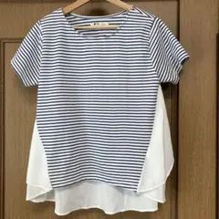 Bon Jolant ストライプレイヤードTシャツ