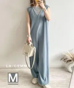 la-gemme La-gemme 2Wayワッフルサロペット L ブルー