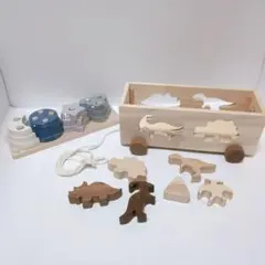 ♦木製パズル スタッキングはめ込み 玩具 モンテソッリー 棒通し 積み木