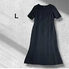 ロングワンピース　半袖　ブラック　13AR
