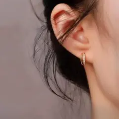 ピアス 人気 小ぶり ロール ゴールド s925 シンプル クリスマスジュエリー