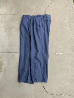 シルエット◎ 80〜90's unknown linen one tuck