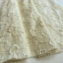 レース生地 刺繍生地 マーガレット柄 クリーム 50cm