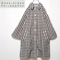 マッキントッシュ フィロソフィー ギンガムチェック ステンカラー コート