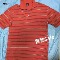 夏SALE☆ Nike 赤 ストライプ ポロシャツ L