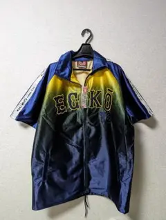 ECKO ジップアップシャツ ネイビー/イエロー