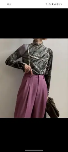 アメリ(AMERI vintage )カミラシアー　CAMILA SHEER Ameri（アメリ）の「CAMILA SHEER CUT TOP（Tシャツ/カットソー
