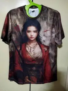 メンズプリントTシャツ【綺麗で可愛いい美人剣士】☆大特価お値下げSALE☆