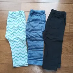 ユニクロ UNIQLO サイズ100 七分丈レギンス ３枚セット 中古品