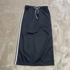 黒のロングスカート サイドストライプ付き M 2回着用 美品