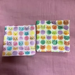 猫デザイン ガーゼタオル 2枚セット