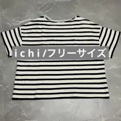 i c h i ボーダー　フリーサイズ（ゆったりめ）　オーバーサイズ　綿100%