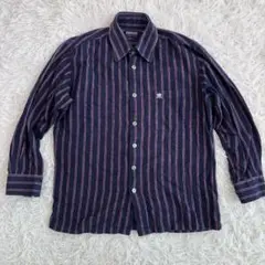 90s Kinloch ストライプ柄コットンシャツ Mサイズ (607)