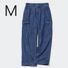 ユニクロ　デニム　ワイド　ストレート　カーゴパンツ　レディース