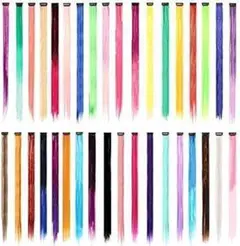 ✨ワンタッチで簡単✨ 黒＆青 ベステクノ カラーエクステ 10本セット