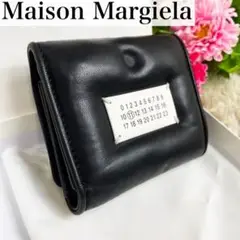 極美品✨マルジェラ 折り財布 グラムスラム カレンダー オールレザー ブラック