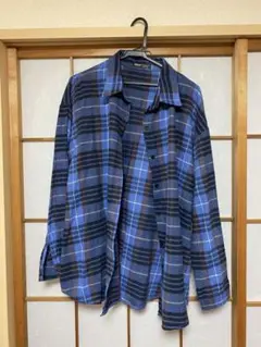 メンズ シャツ ブルー チェックシャツ