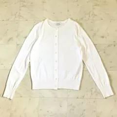 プラステ PLST カーディガン M 白 ホワイト クルーネック