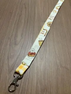 ハンドメイド☆ネックストラップ☆パン&ドッグ☆長め　たすき掛け用☆