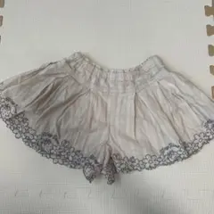 メゾピアノ花柄いちご柄刺繍 スカパン120cm