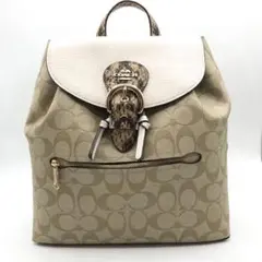 【COACH☆新品】クリオ バックパック!シグネチャー!カーキ!定価9.9万円