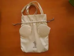 ミッキーマウス　巾着　ショルダー　ホワイト　白　しまむら