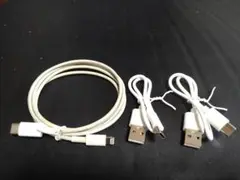 USB-C to Lightningケーブル+USB-A to C 白色2本