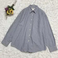 美品✨90sエディーバウアー　長袖コットンシャツ　ギンガムチェック　白タグ　S