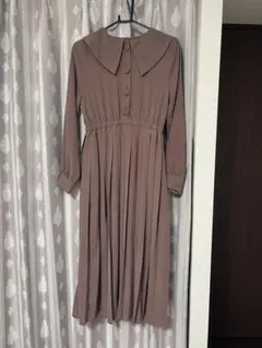 ParAvion ワンピース くすみピンク ロングスカート ボタン