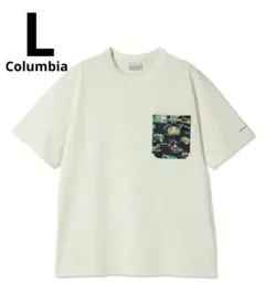 新品 Columbia メンズ柄ポケット付きTシャツ半袖Lトップス