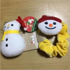 スノーマン 雪だるま snowman イエロー 黄 2点セット