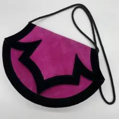イヴサンローラン ベロア キャンバス ショルダーバッグ ピンク ブラック