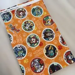 レトロ　妖怪ウォッチイラストのコットン生地