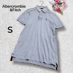 【アバクロンビーアンドフィッチ】メンズ　半袖カノコポロシャツ　グレー　美品　S