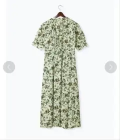 美品　テチチ　ボカシリーフプリントワンピース　ロングワンピース　ボタニカル