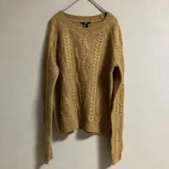 【H&M】ニット セーター 厚め 暖かい モコモコ 編み　ベージュ