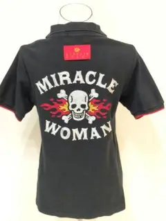 クリームソーダ MIRACLEWOMAN ドクロ 刺繍 半袖 シャツ