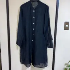 EXELANCETTI ブラックシースルーロングシャツ