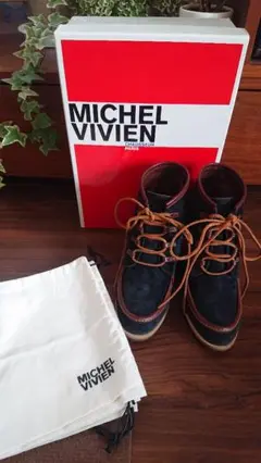 【再値下げ】MICHEL VIVIAN レースアップ スエードショートブーツ