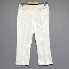 グラシア　美品　グロップ丈　ホワイト ストレートレッグパンツ　美脚　上品