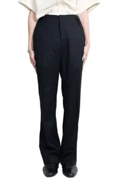 CORNERSTONE 22SS BLACK STRAIGHT TROUSERS