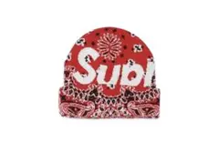 Supreme バンダナ柄 ビーニー 赤