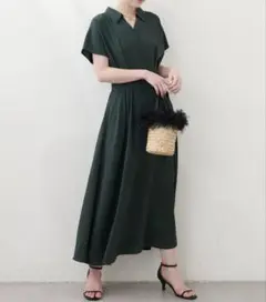 natural couture スキッパー襟お上品ワンピース