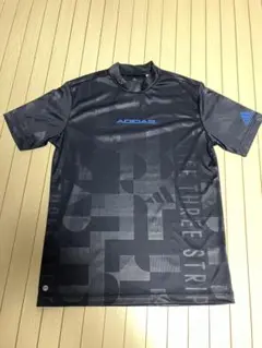 アディダス　モックネック　シャツ　M スリーストライプス