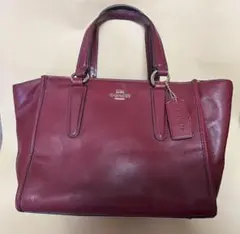 COACH バーガンディ レザー ショルダーバッグ