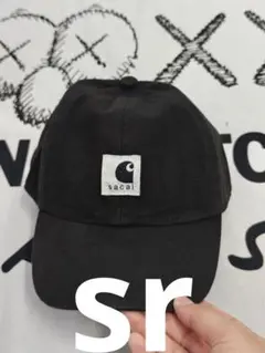 sacai ブラック ベースボールキャップ