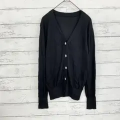 SAISON DE PAPILLON 黒カーディガン L 透け感 春 体型カバー