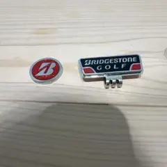 BRIDGESTONE ゴルフマーカー 赤 銀